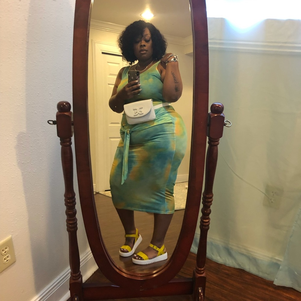 Two piece crop with skirt